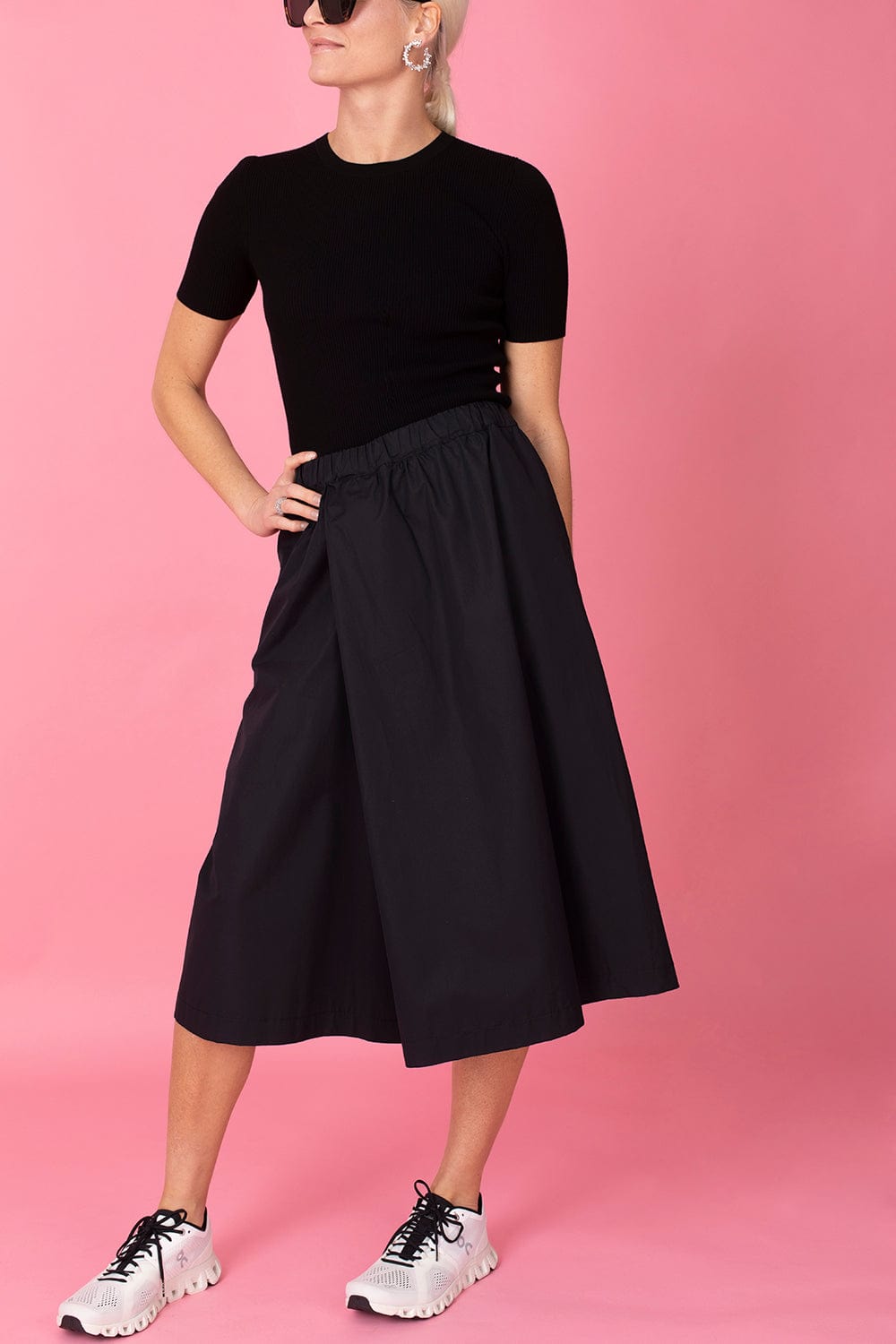 MICHAEL KORS-Crewneck Tee - Black-