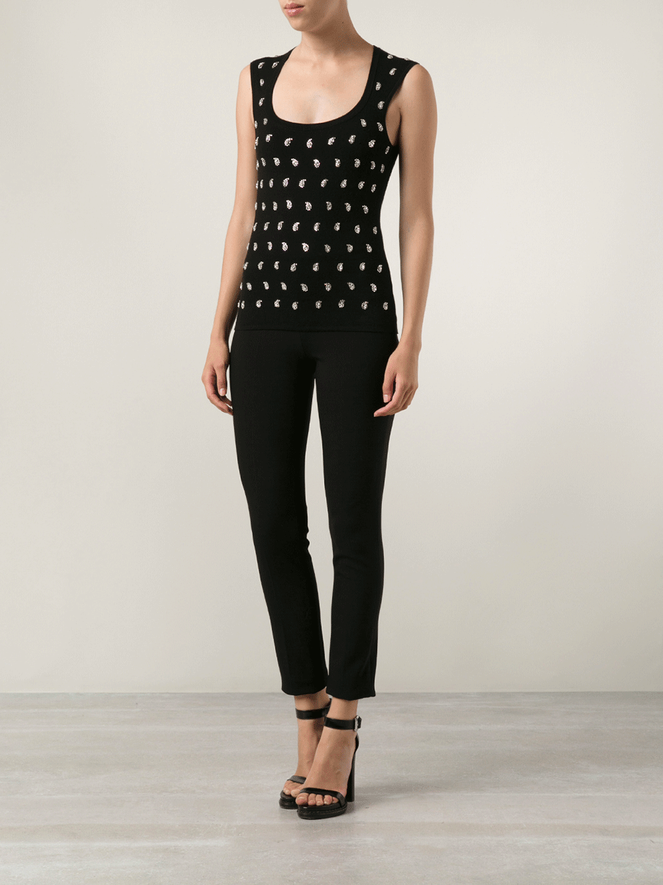 MICHAEL KORS-Beaded Scoop Neck Tank-