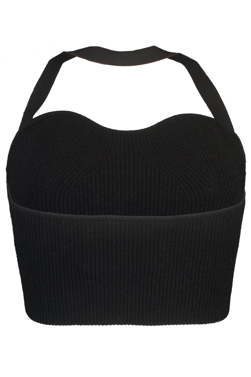 MICHAEL KORS-Cropped Halter Top-