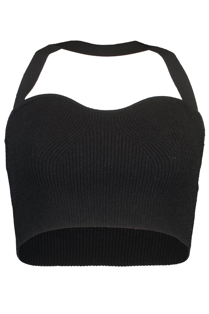 MICHAEL KORS-Cropped Halter Top-