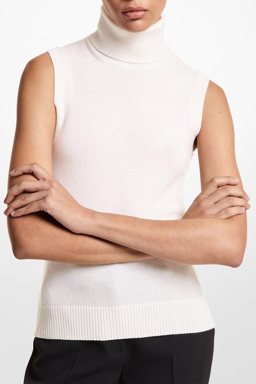MICHAEL KORS COLLECTION-Sleeveless Turtleneck - Optic White-
