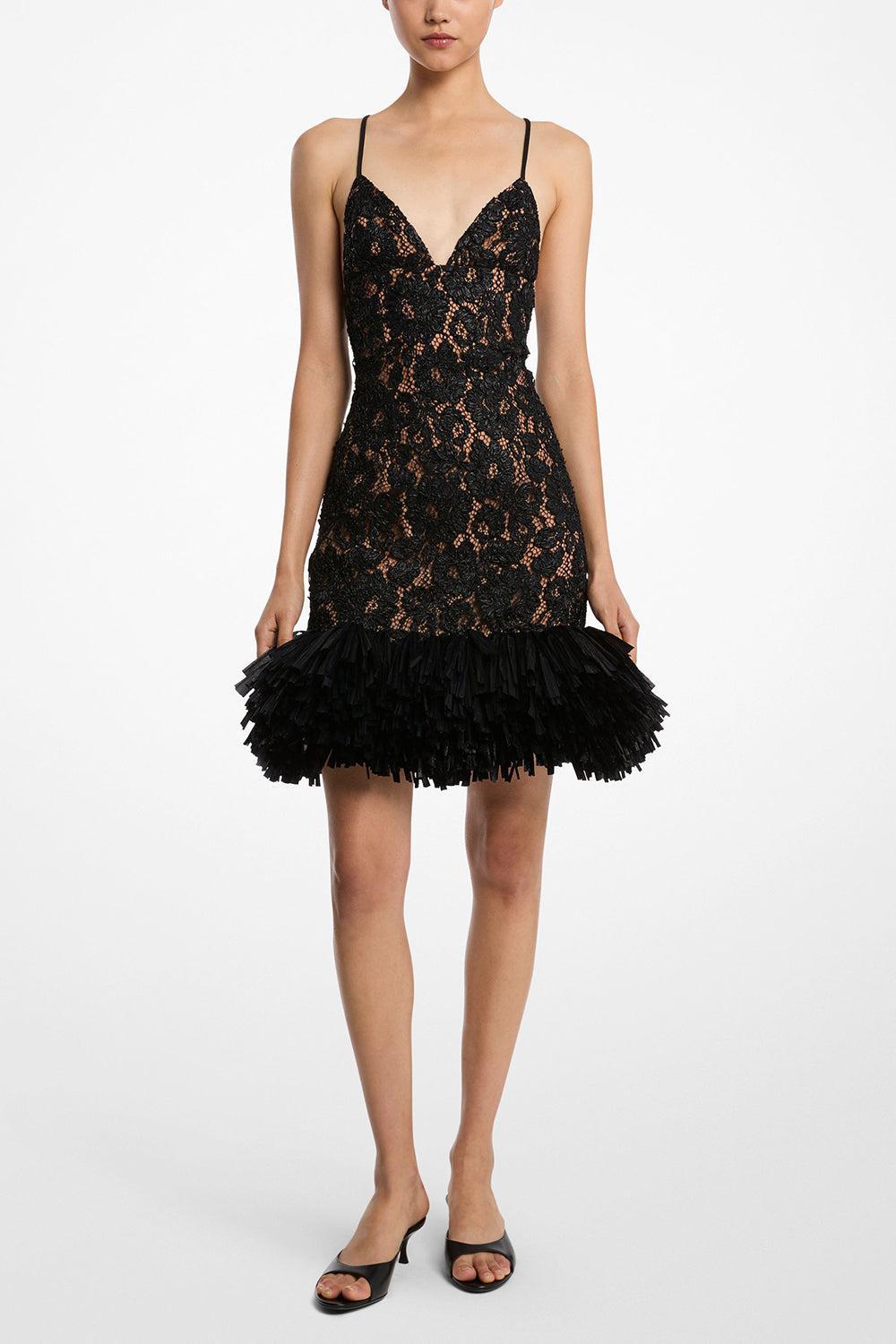 Embroidered Cocktail Shaker Dress-BLACK-4-CLOTHINGDRESSCASUAL-MICHAEL KORS COLLECTION