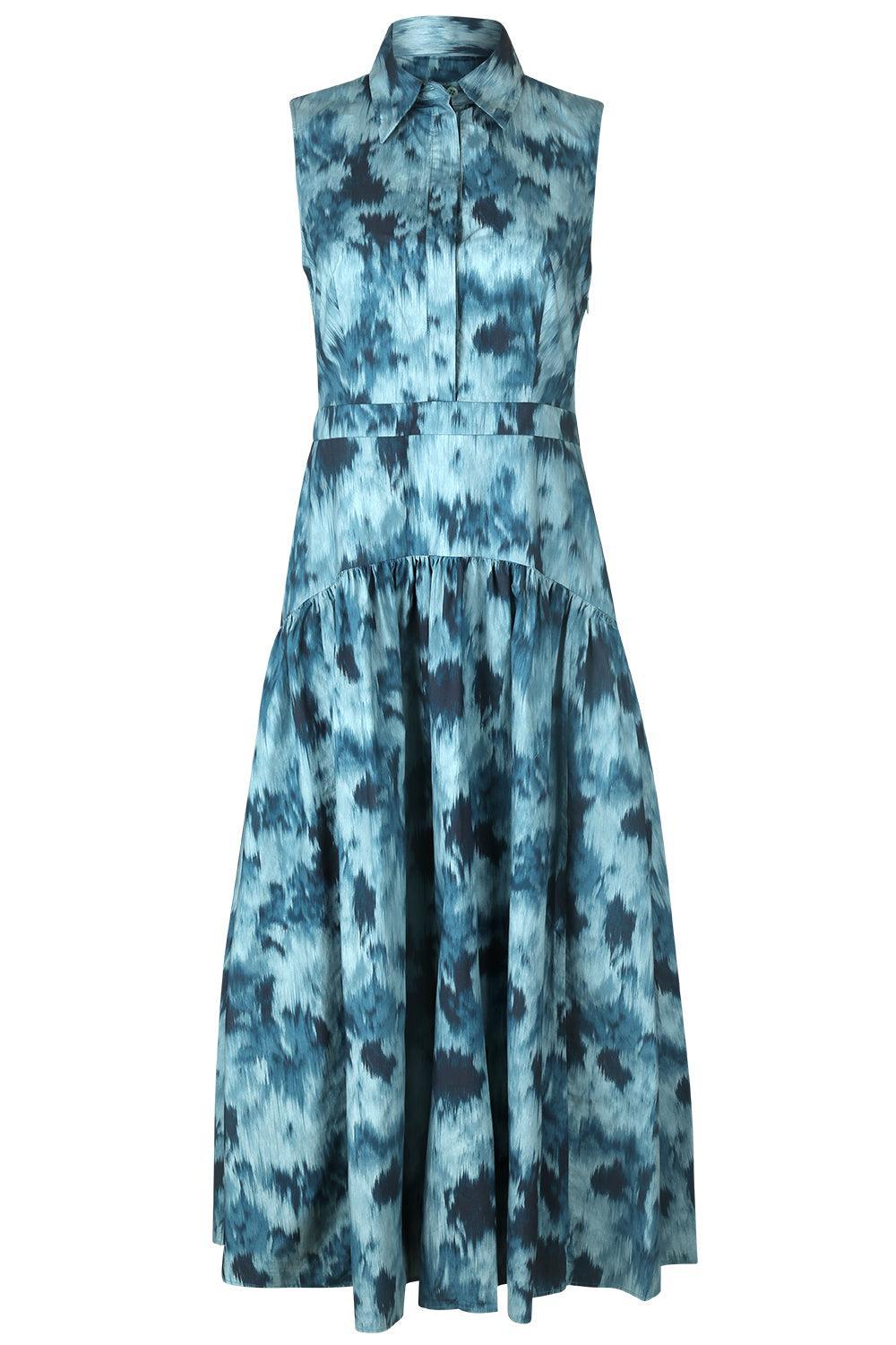 Sleeveless Drop Waist Shirt Dress-GREEN-2-CLOTHINGDRESSCASUAL-MICHAEL KORS COLLECTION