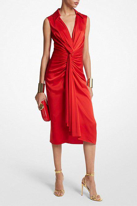 MICHAEL KORS COLLECTION-Drape Front Shirtdress-