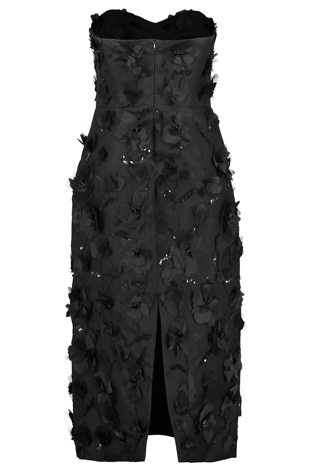 Floral Strapless Sheath Dress-BLACK-4-CLOTHINGDRESSCOCKTAIL-MICHAEL KORS COLLECTION