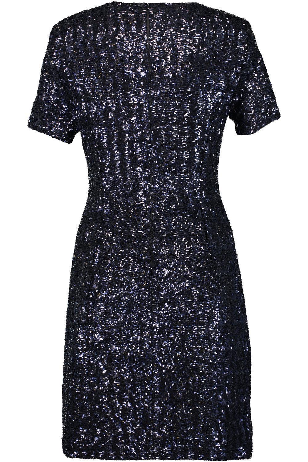 Embellished Short Sleeve Crewneck Dress-MARITIME-4-CLOTHINGDRESSCOCKTAIL-MICHAEL KORS
