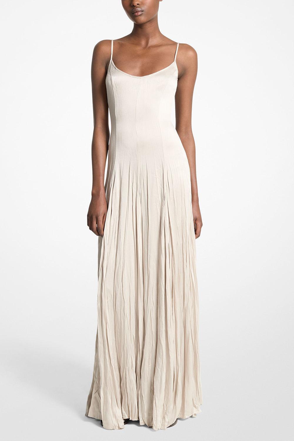 Jamison Maxi Dress-OYSTER-2-CLOTHINGDRESSCOCKTAIL-MICHAEL KORS COLLECTION
