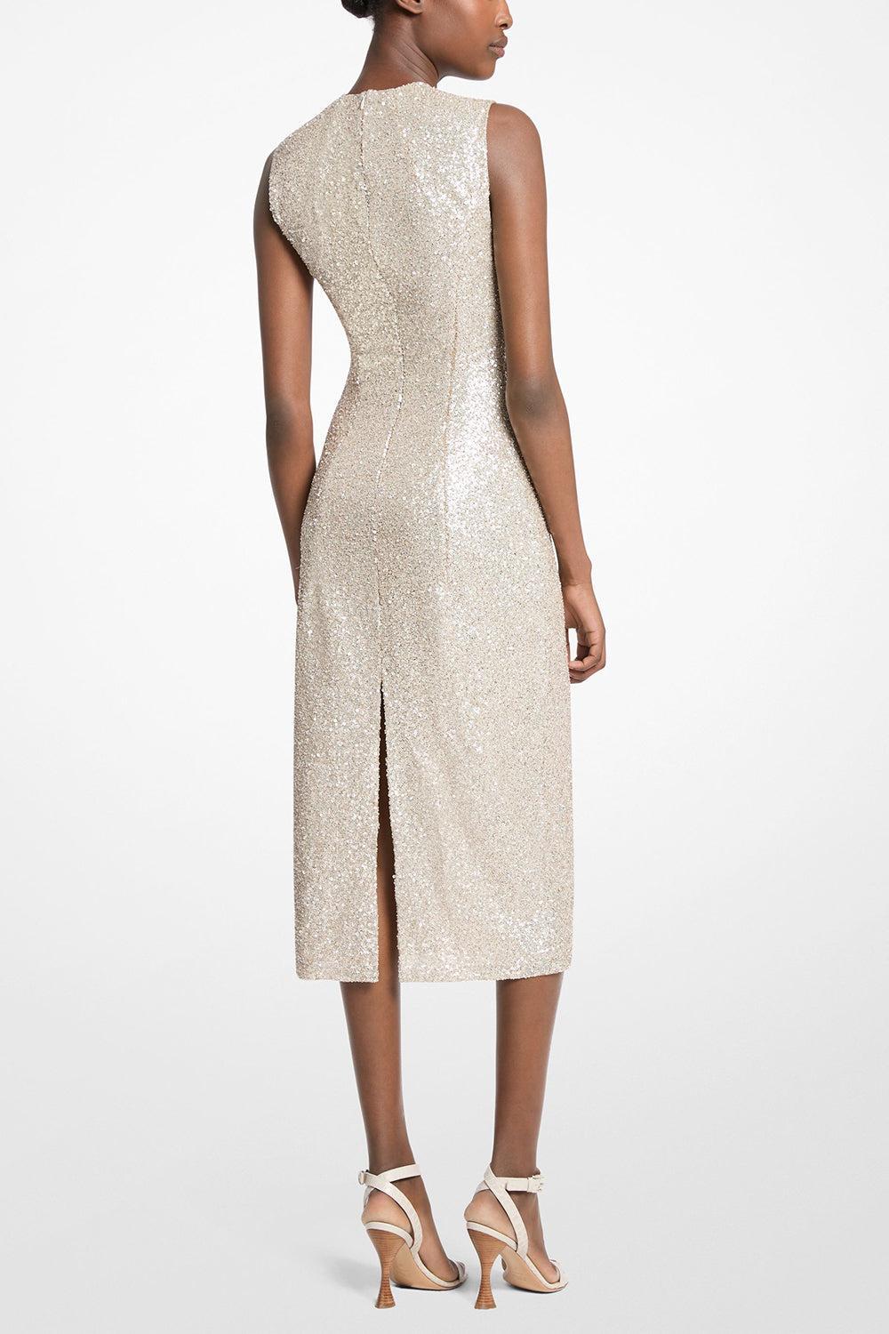 Sheath Dress-OYSTER-2-CLOTHINGDRESSCOCKTAIL-MICHAEL KORS COLLECTION