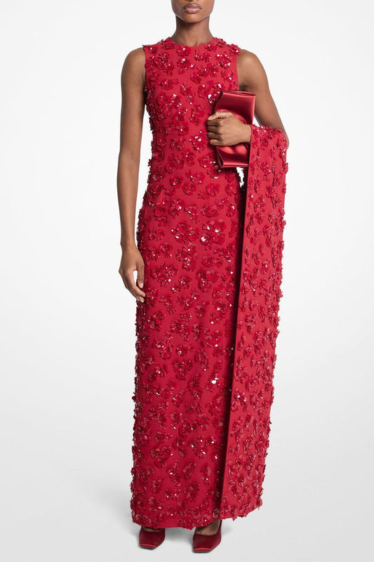 Embellished Sequin Flower Gown-RED-4-CLOTHINGDRESSGOWN-MICHAEL KORS COLLECTION