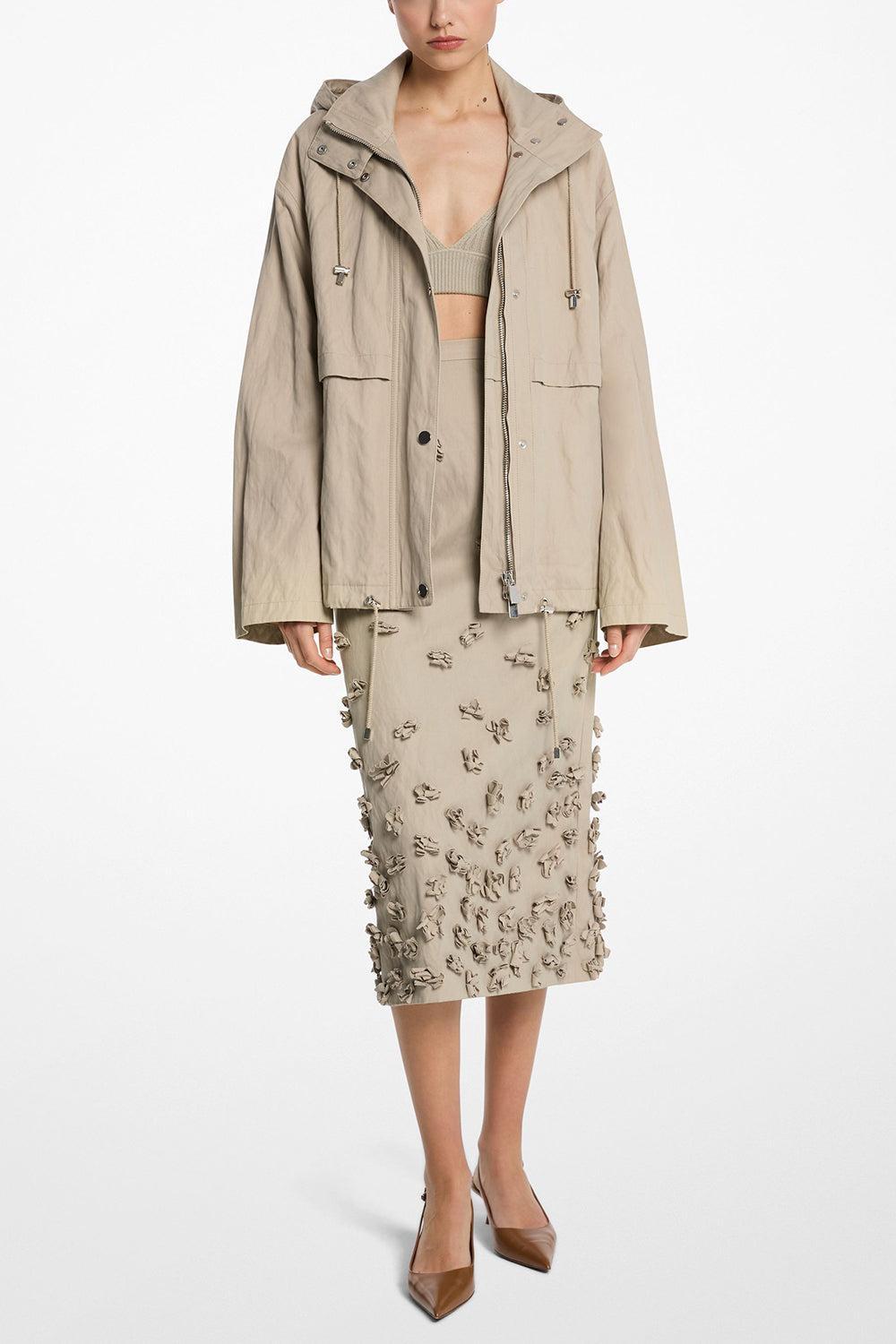 Hooded Anorak Jacket-ALMOND-XS-CLOTHINGJACKETCASUAL-MICHAEL KORS COLLECTION