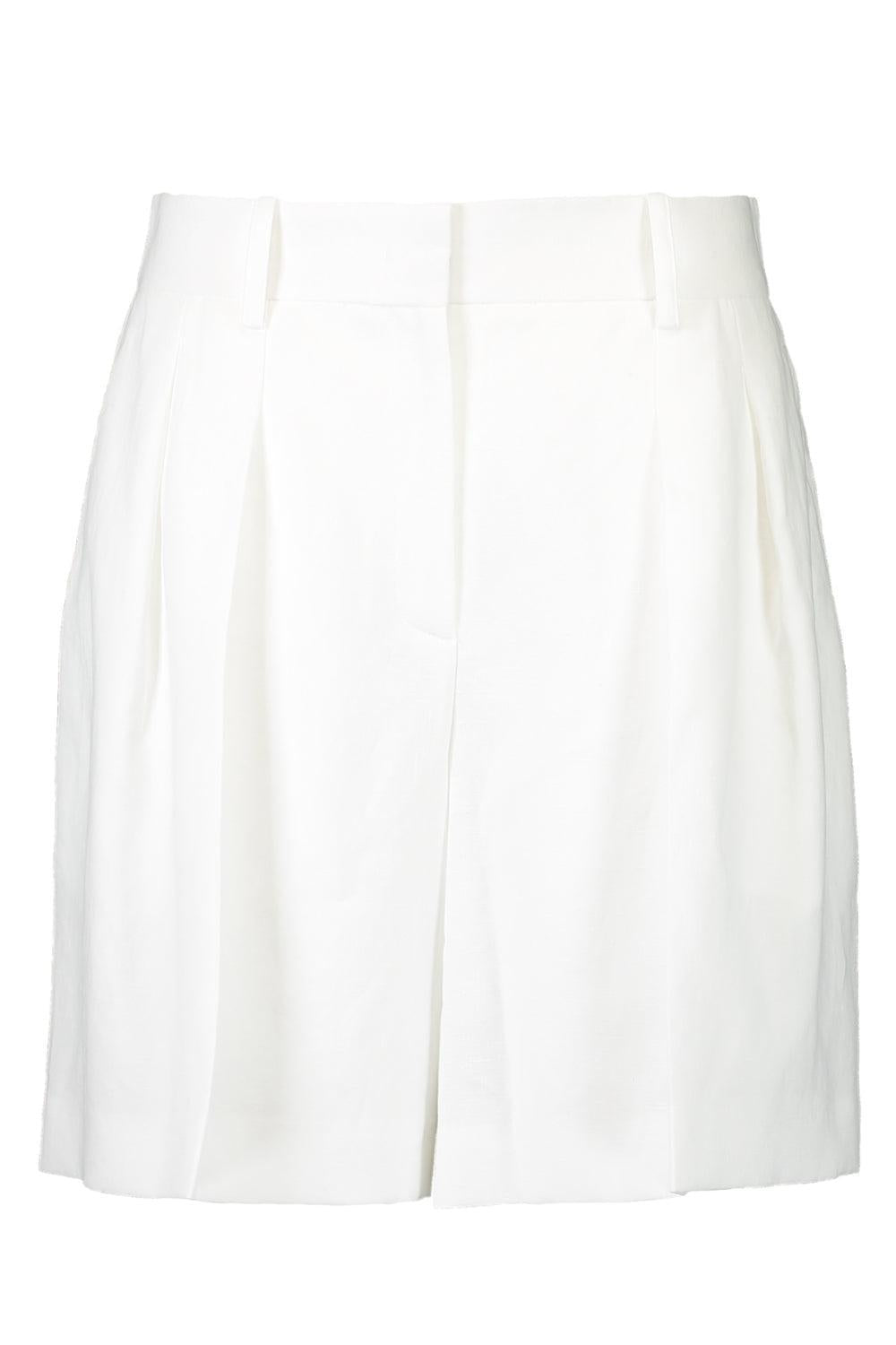 Pleated Trouser Shorts-OPTIC WH-2-CLOTHINGPANTSHORT-MICHAEL KORS COLLECTION