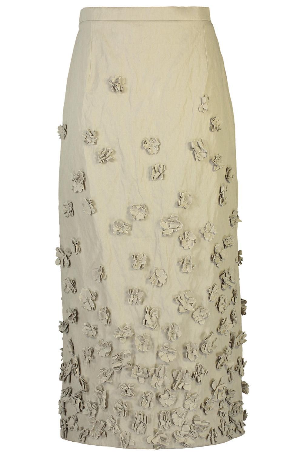 Floral Pencil Skirt-ALMOND-2-CLOTHINGSKIRTKNEE LENGT-MICHAEL KORS COLLECTION