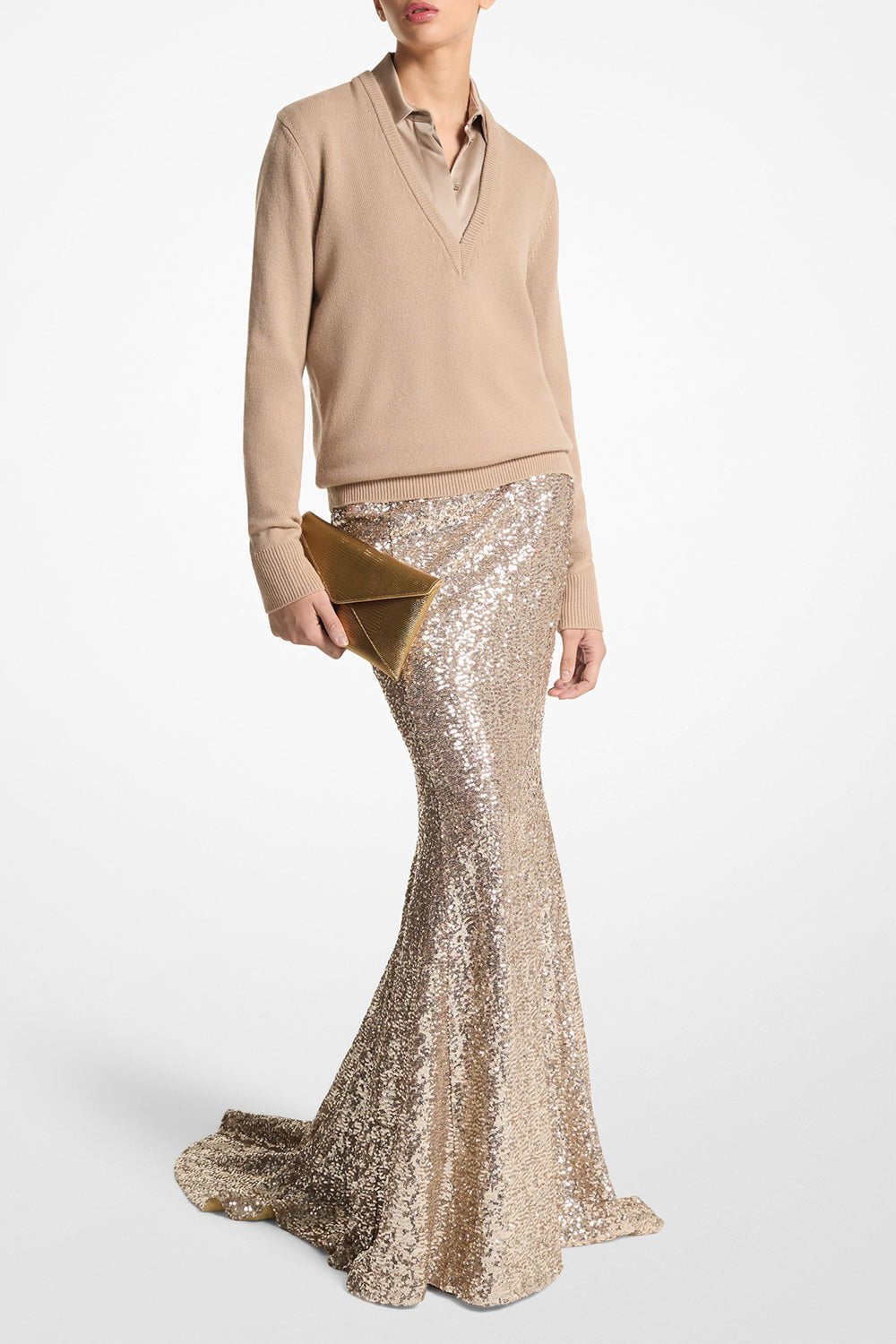 MICHAEL KORS COLLECTION-Embroidered Fishtail Skirt-