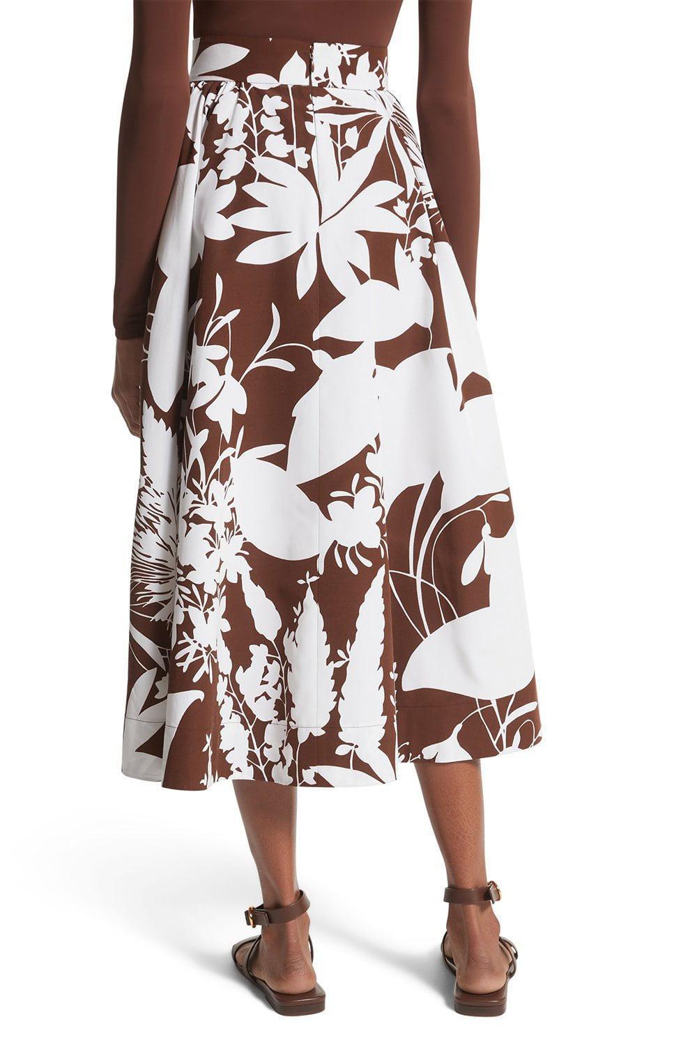MICHAEL KORS COLLECTION-Shadow Floral Midi Skirt-