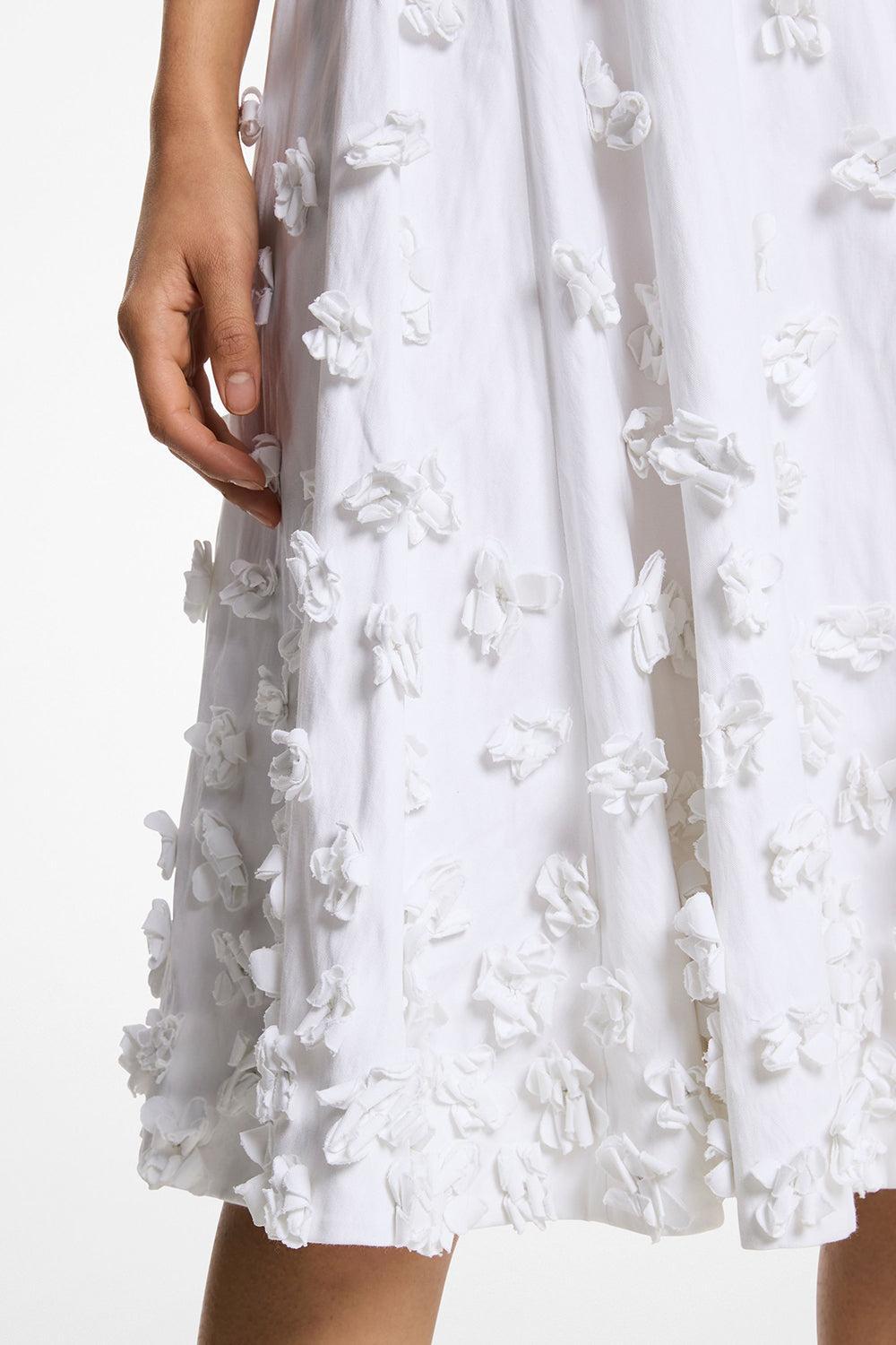 Embroidered Floral Circle Skirt-OPTICWHT-0-CLOTHINGSKIRTMIDI-MICHAEL KORS COLLECTION