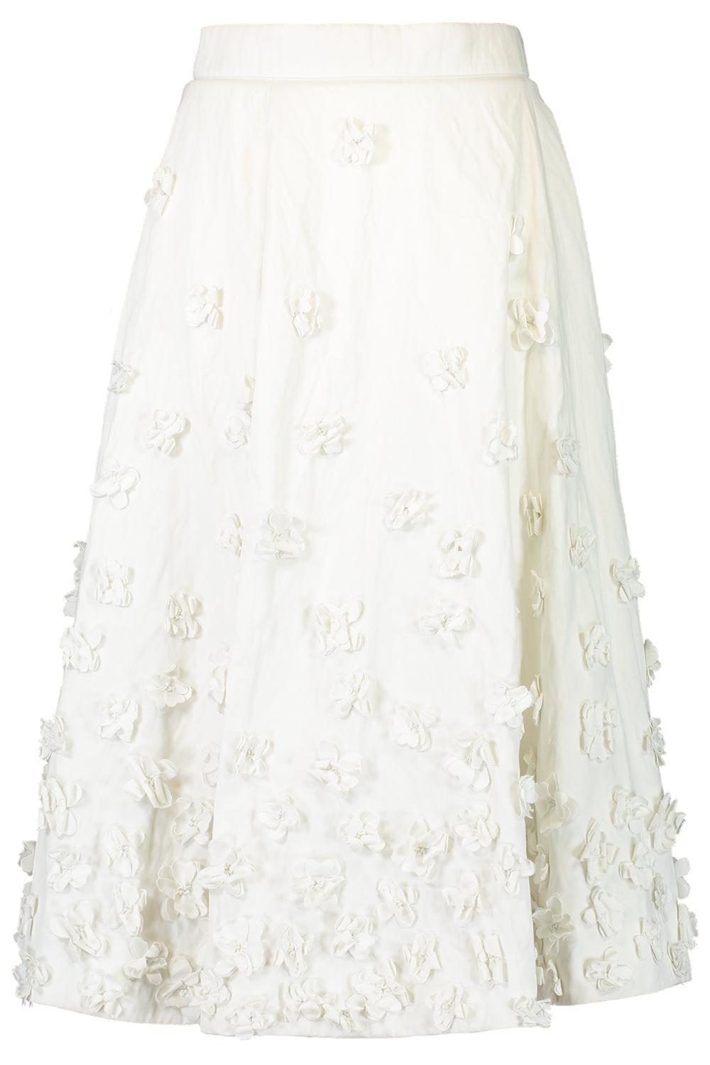 Embroidered Floral Circle Skirt-OPTICWHT-0-CLOTHINGSKIRTMIDI-MICHAEL KORS COLLECTION