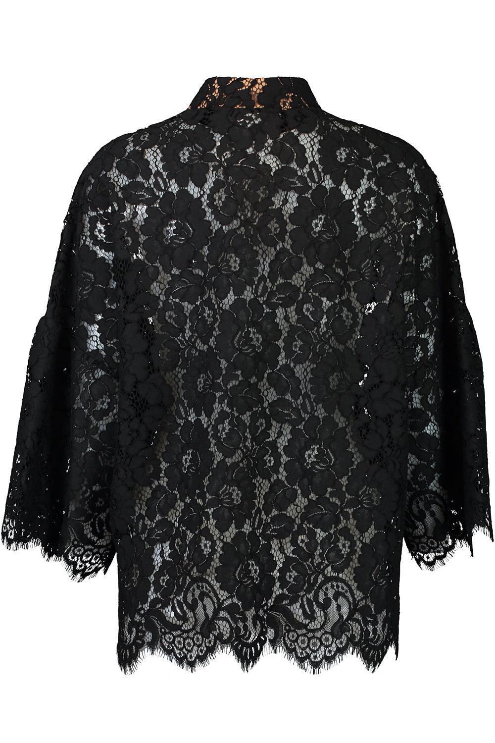 Flare Sleeve Button Down Shirt-BLACK-S-CLOTHINGTOPBLOUSE-MICHAEL KORS COLLECTION