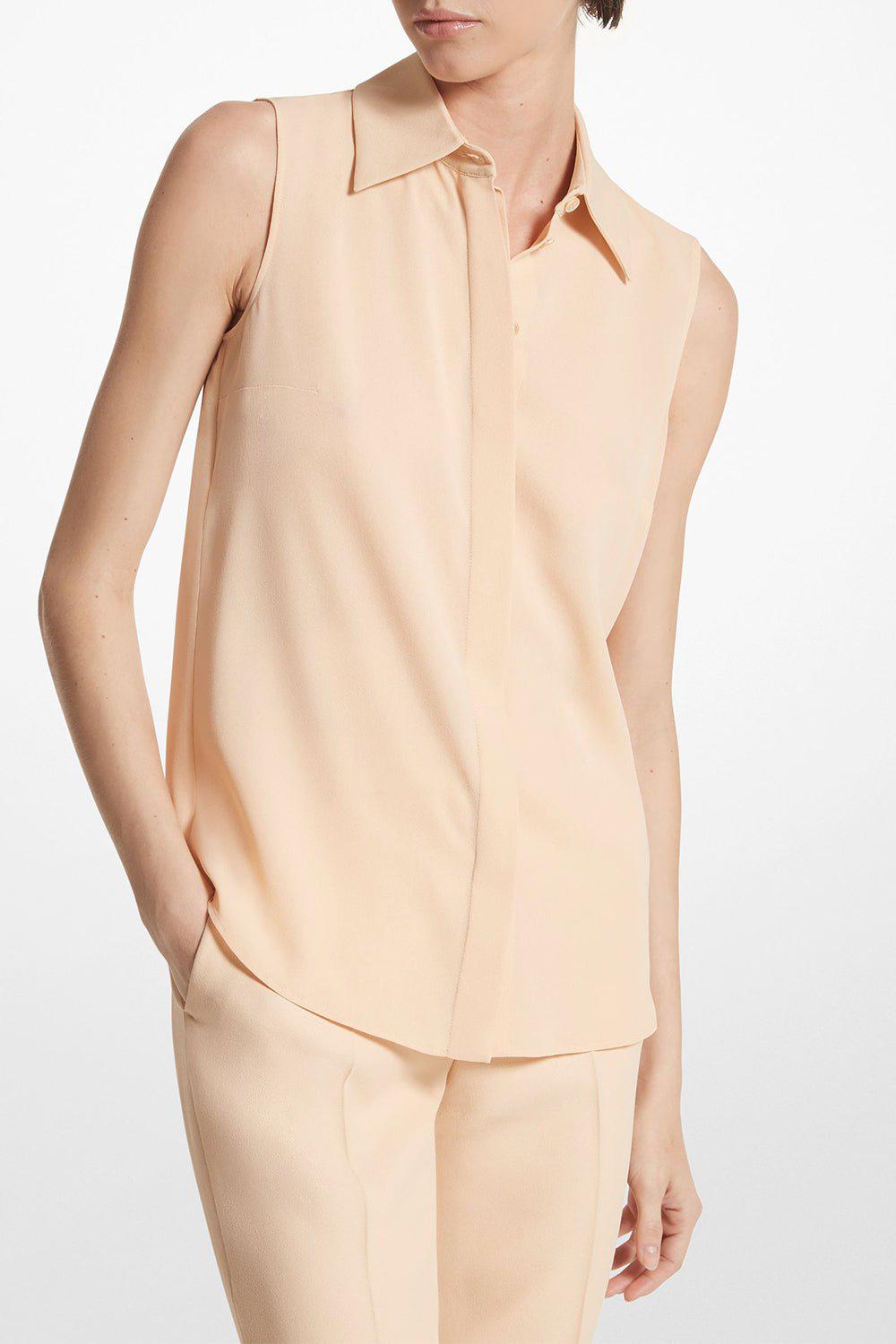 MICHAEL KORS COLLECTION-Sleeveless Hansen Shirt - Nude-