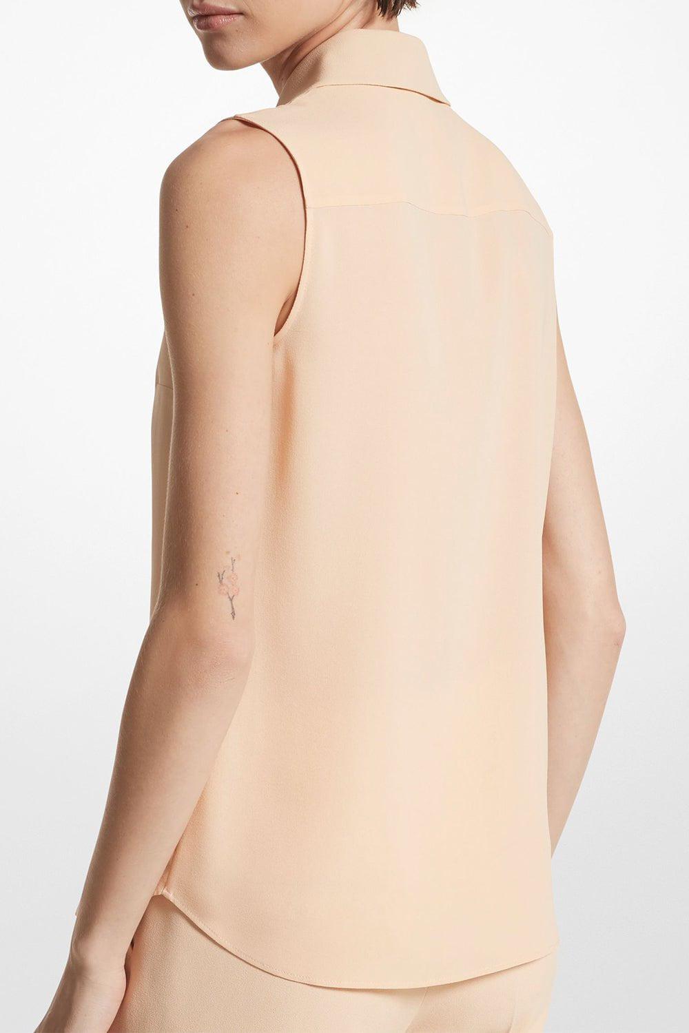 MICHAEL KORS COLLECTION-Sleeveless Hansen Shirt - Nude-