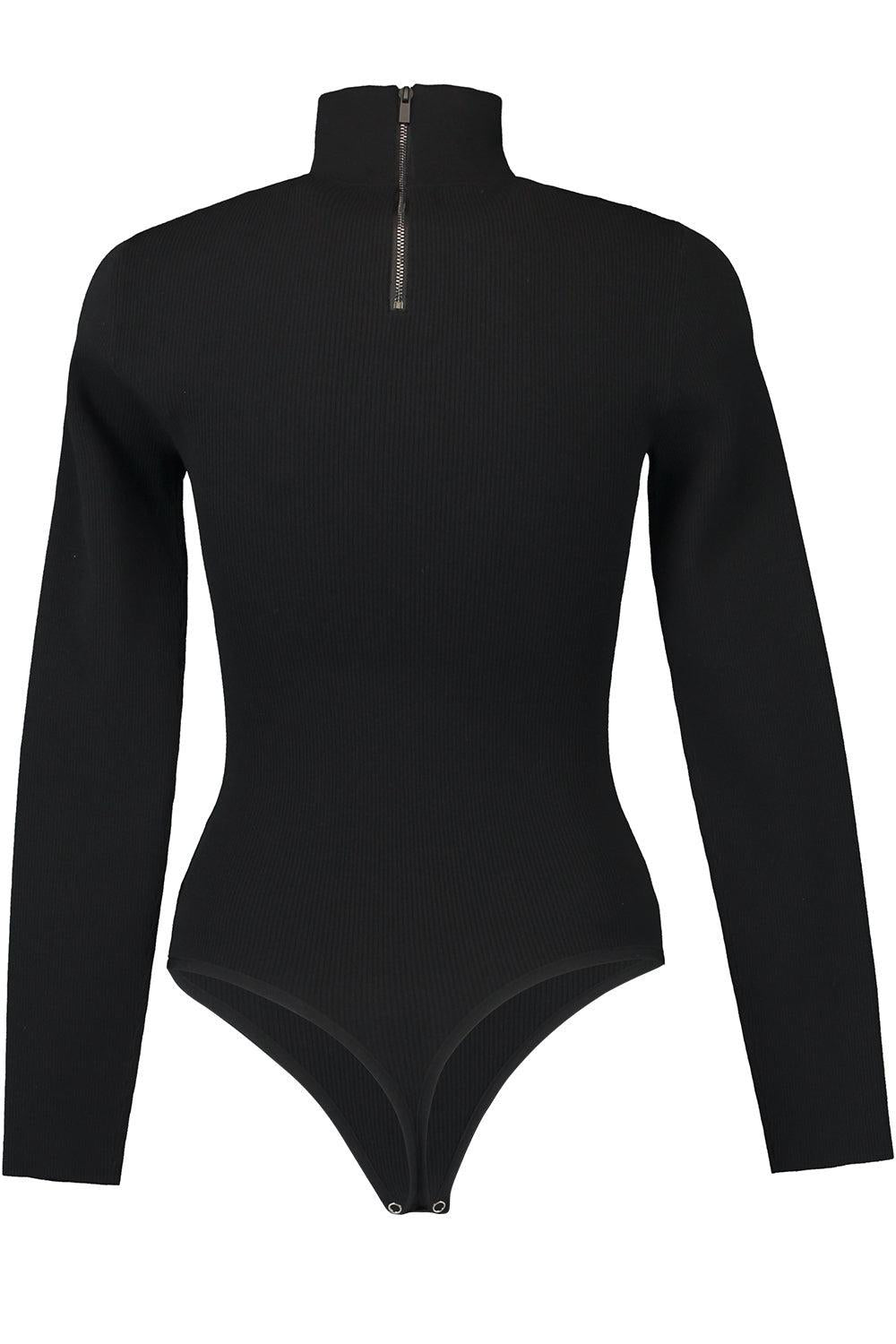 Stretch Turtleneck Bodysuit-BLACK-S-CLOTHINGTOPBODYSUIT-MICHAEL KORS COLLECTION