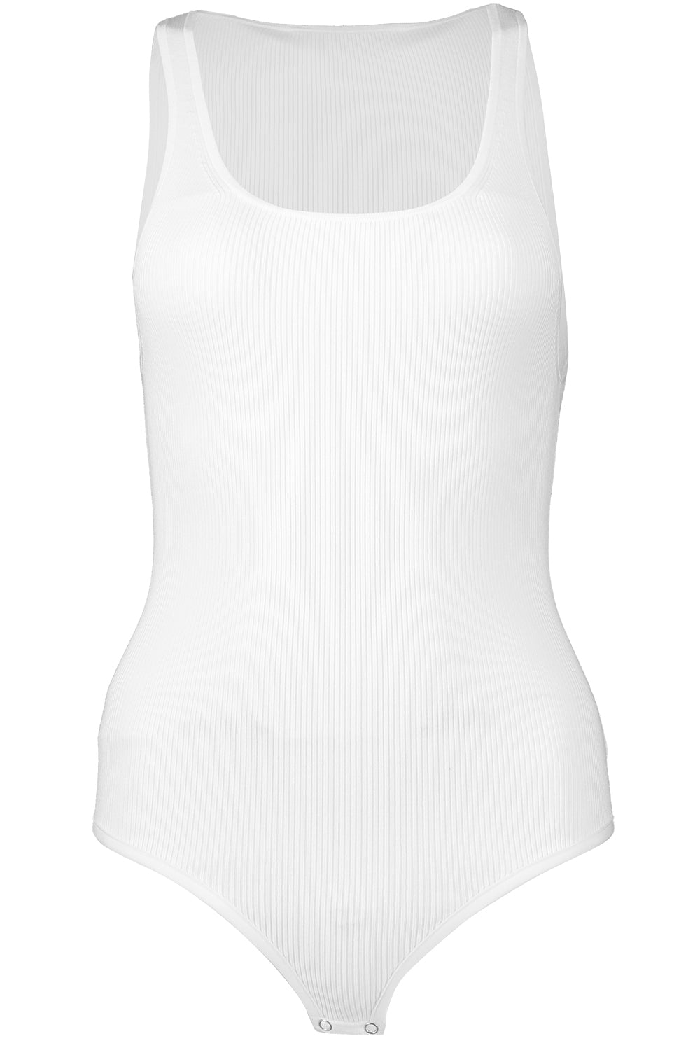 Stretch Bodysuit-OPTIC WH-XS-CLOTHINGTOPBODYSUIT-MICHAEL KORS COLLECTION