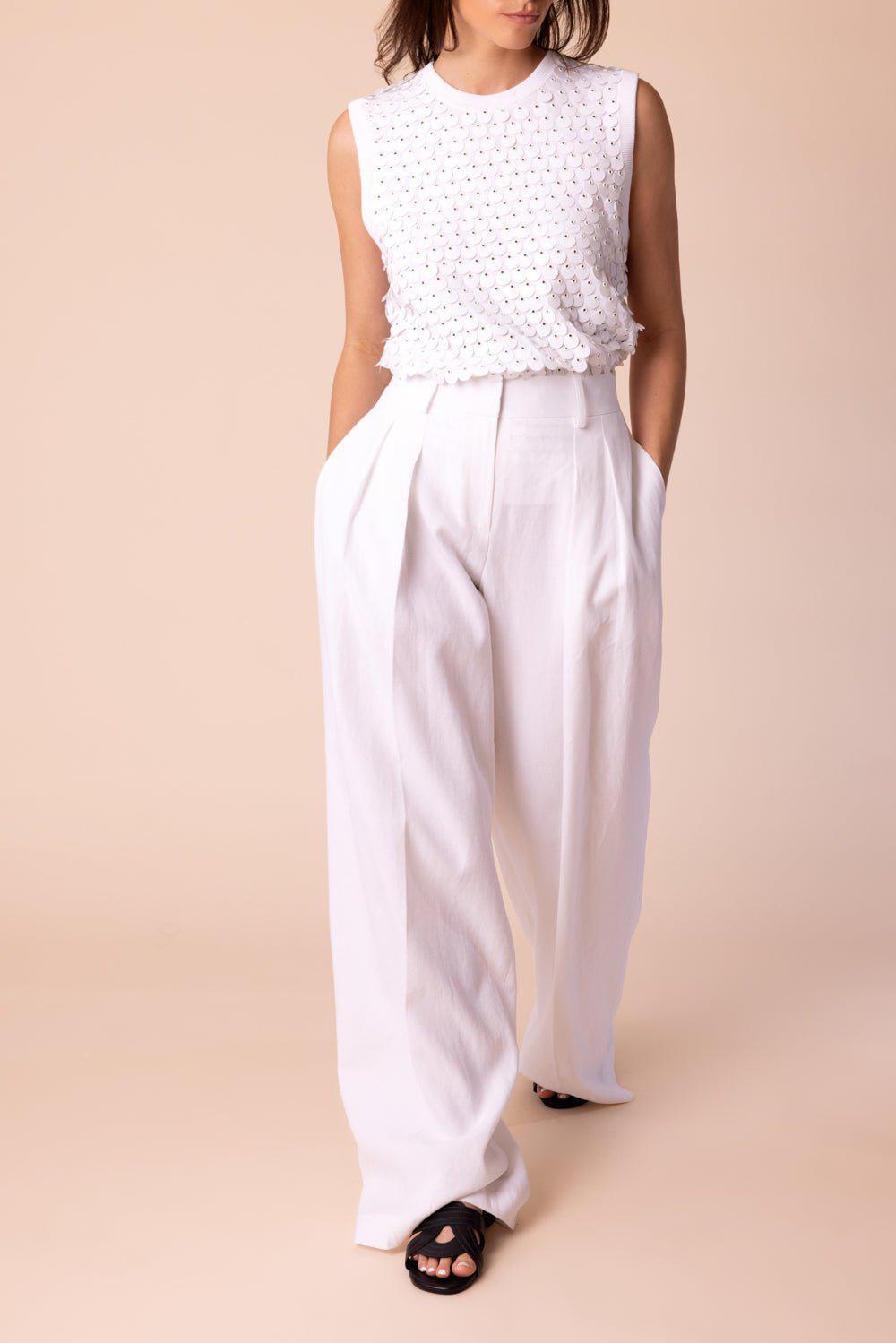 MICHAEL KORS COLLECTION-Paillette Embellished Sleeveless Sweater-