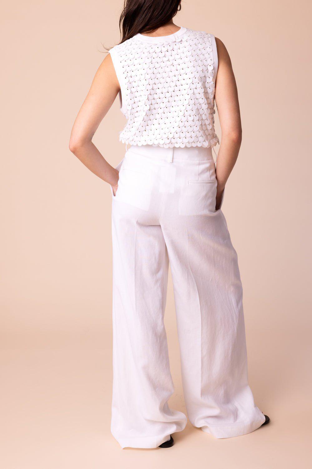MICHAEL KORS COLLECTION-Paillette Embellished Sleeveless Sweater-