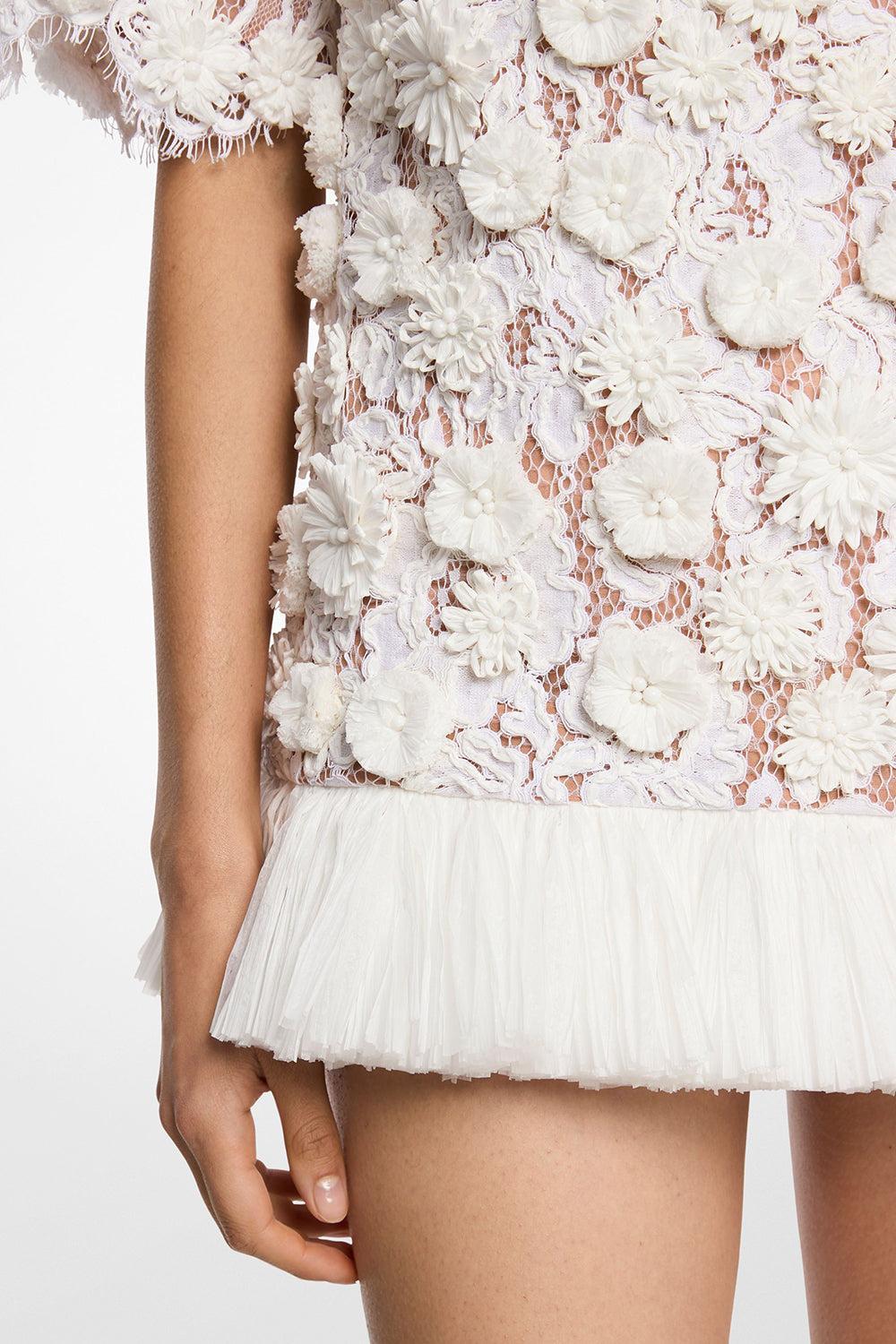 Embroidered Floral Tunic Dress-OPTIC WH-XS-CLOTHINGTOPKNITS-MICHAEL KORS COLLECTION