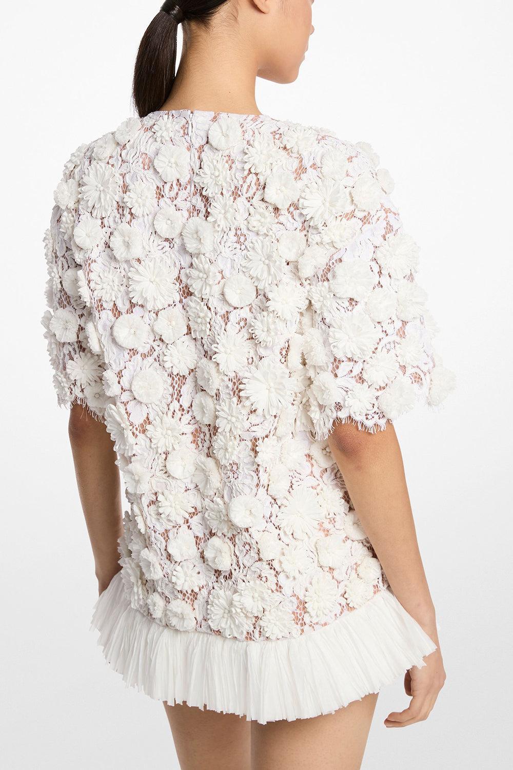 Embroidered Floral Tunic Dress-OPTIC WH-XS-CLOTHINGTOPKNITS-MICHAEL KORS COLLECTION