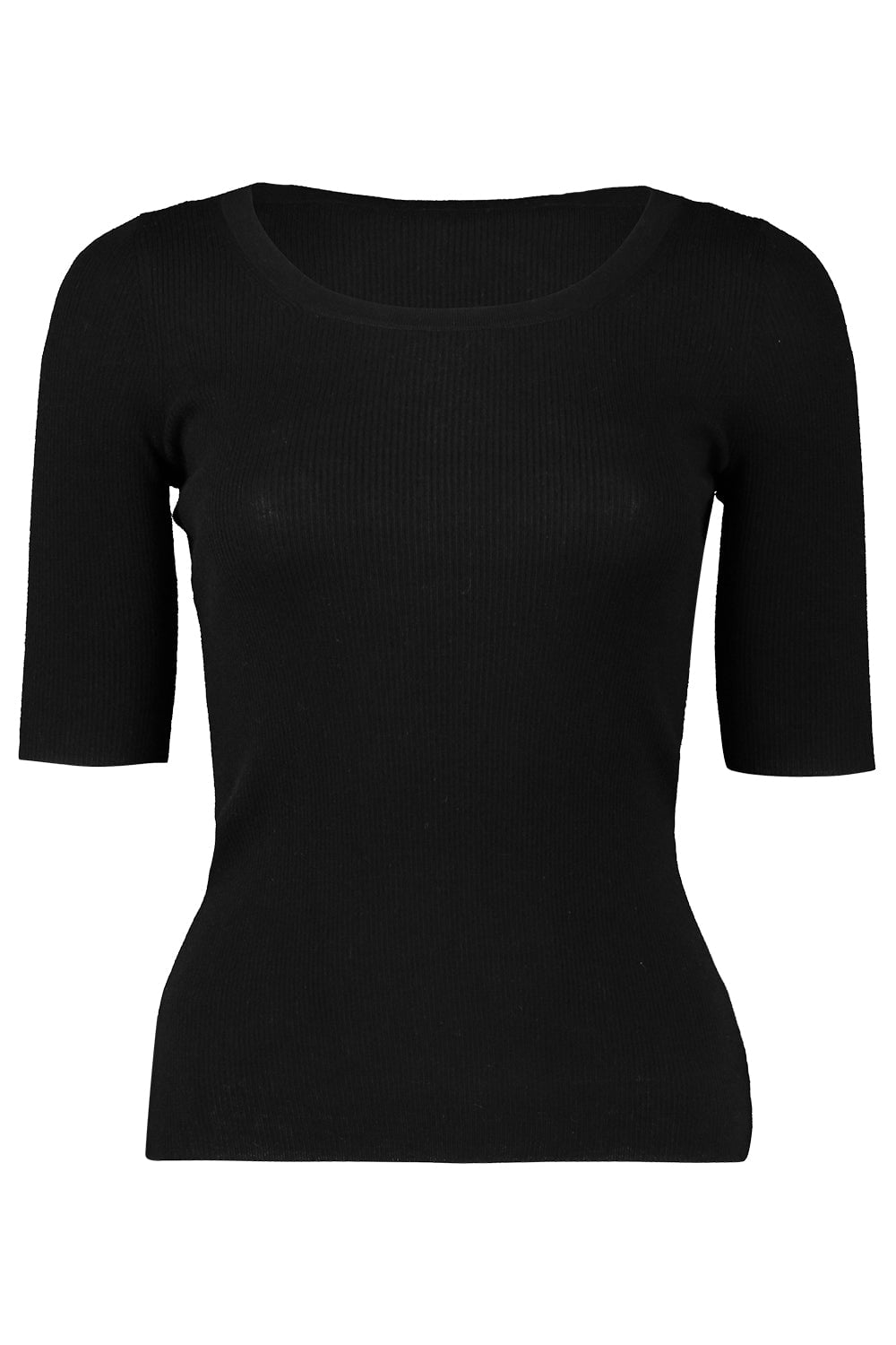 MICHAEL KORS COLLECTION-Scoopneck Tee - Black-