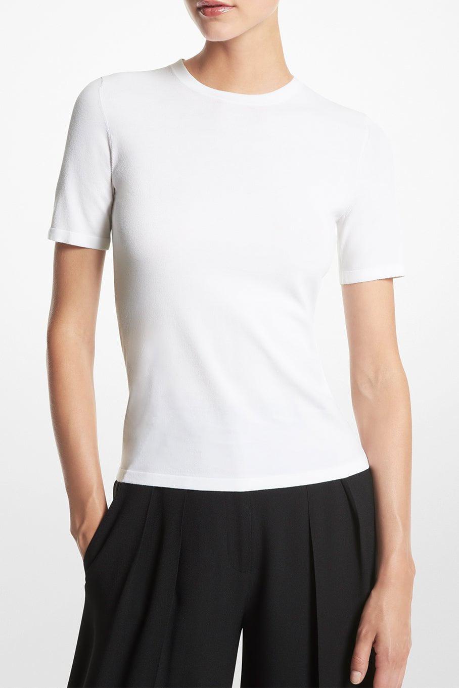 MICHAEL KORS COLLECTION-Crewneck Tee - Optic White-