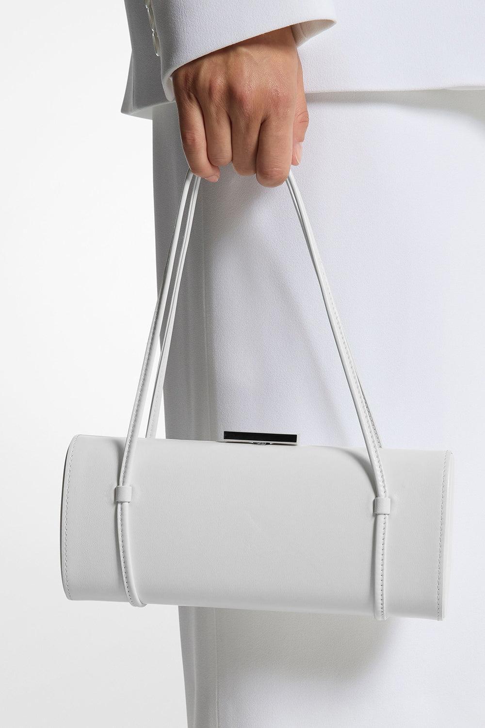 Natalie Barrel Bag - Optic White-OPTIC WH-HANDBAGSHOULDER-MICHAEL KORS COLLECTION