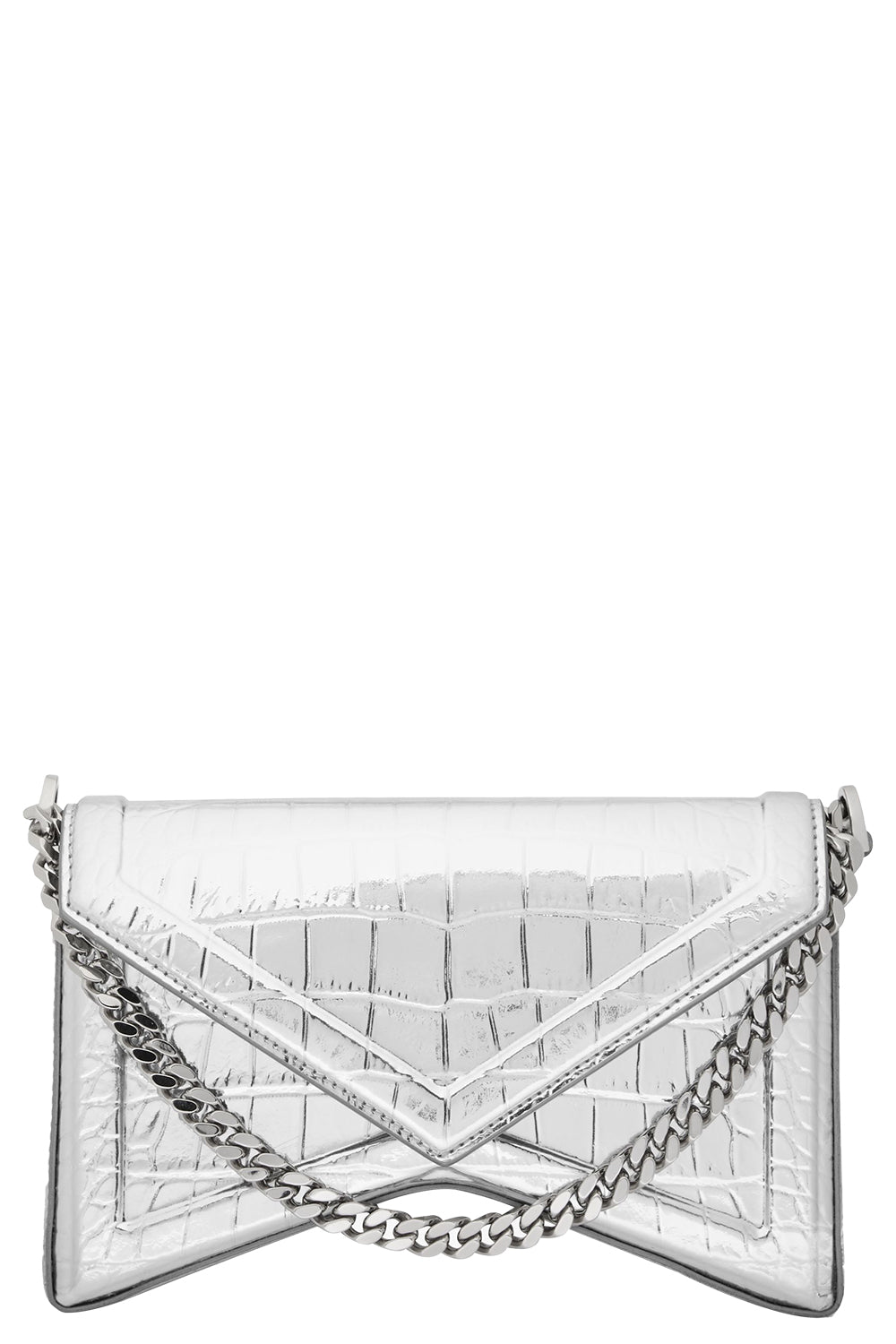 Manhatta Bag - Embossed Silver-SILVER-HANDBAGSHOULDER-MICHAEL KORS COLLECTION