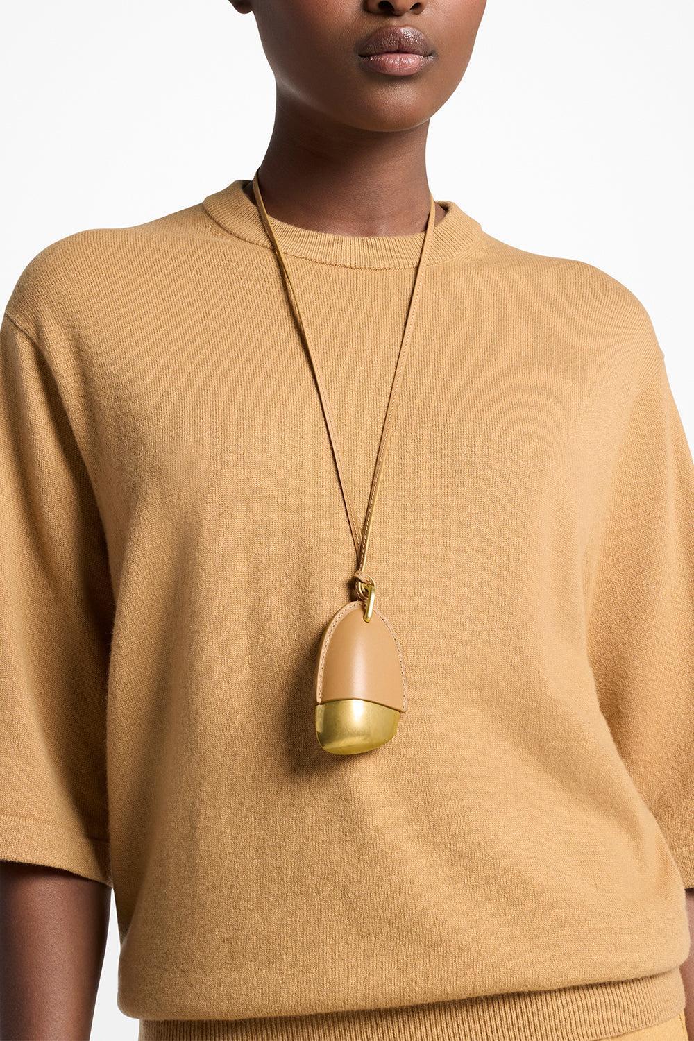 Stone Pendant Necklace - Cashew-BROWN-JEWELRYBOUTIQUENECKLACE O-MICHAEL KORS COLLECTION
