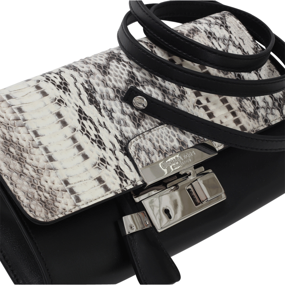 MICHAEL KORS-Gia Lock Clutch-BLACK