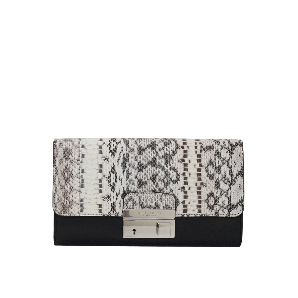 MICHAEL KORS-Gia Lock Clutch-BLACK