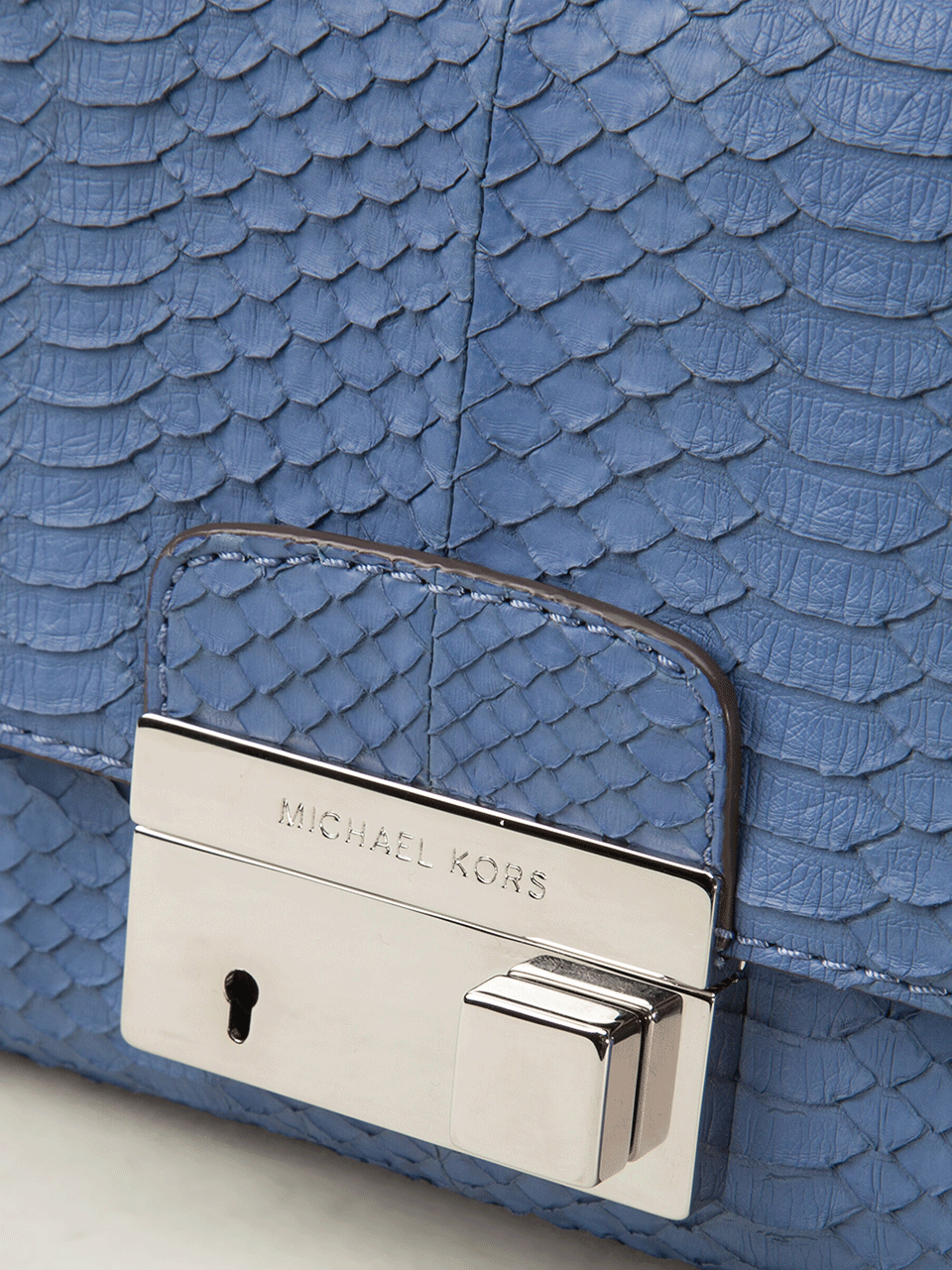 MICHAEL KORS-Gia Clutch With Lock-CHAMBRAY