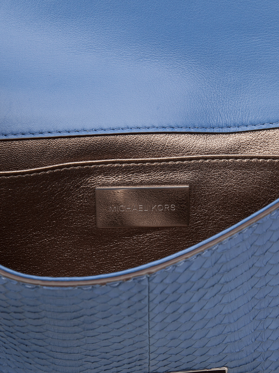 MICHAEL KORS-Gia Clutch With Lock-CHAMBRAY