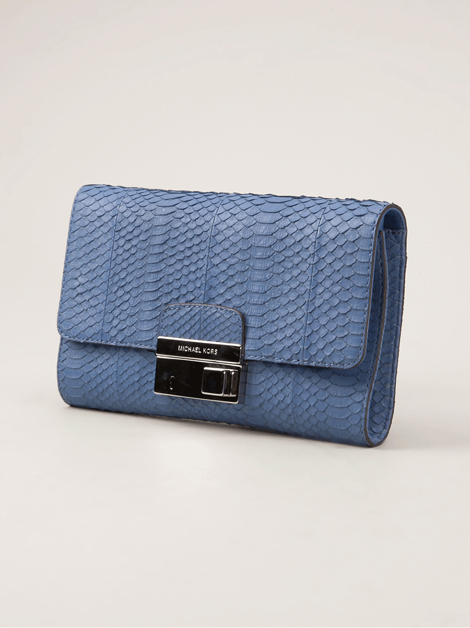 MICHAEL KORS-Gia Clutch With Lock-CHAMBRAY