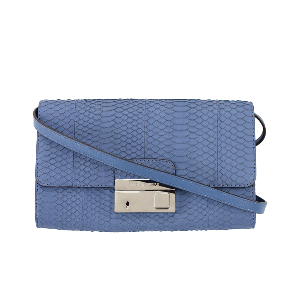 MICHAEL KORS-Gia Clutch With Lock-CHAMBRAY