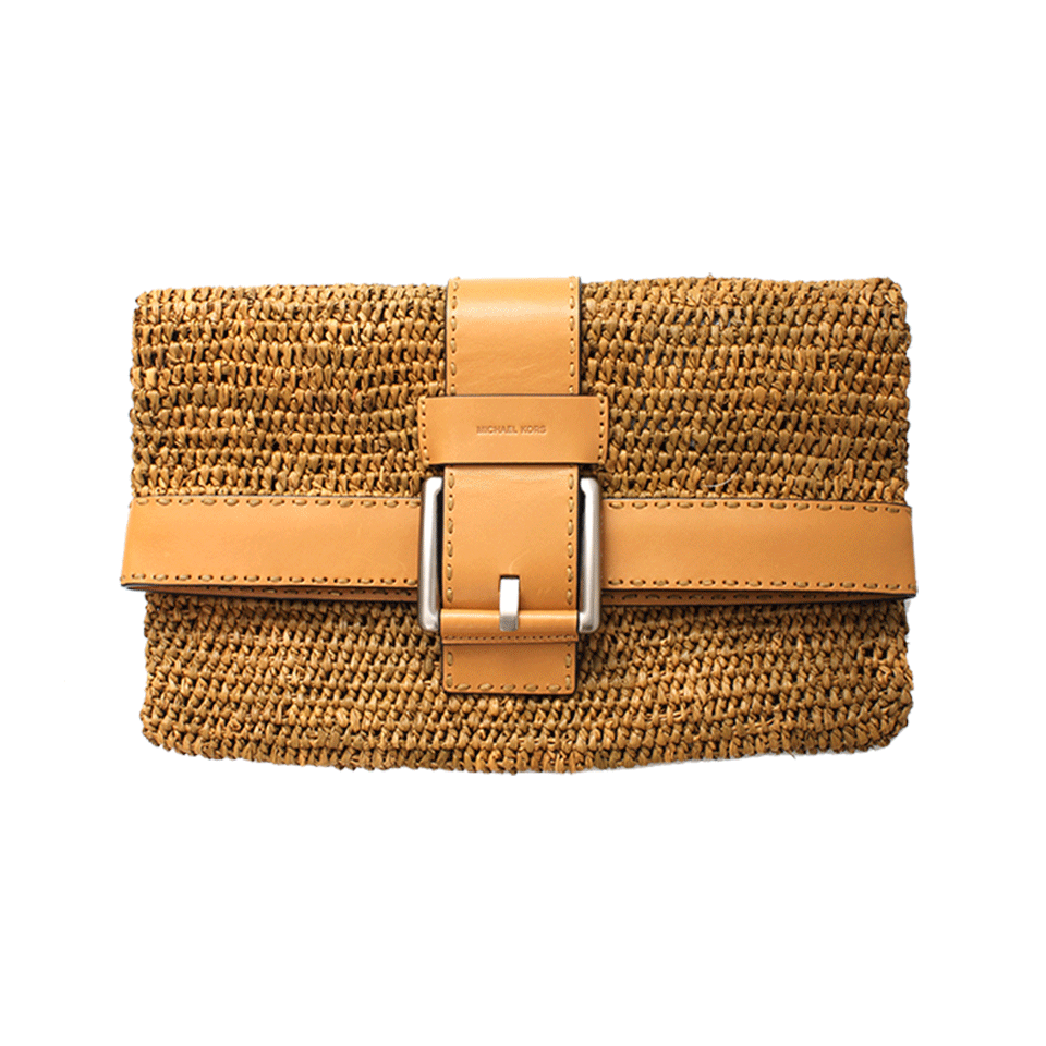 MICHAEL KORS-Janey Large Clutch-PEANUT