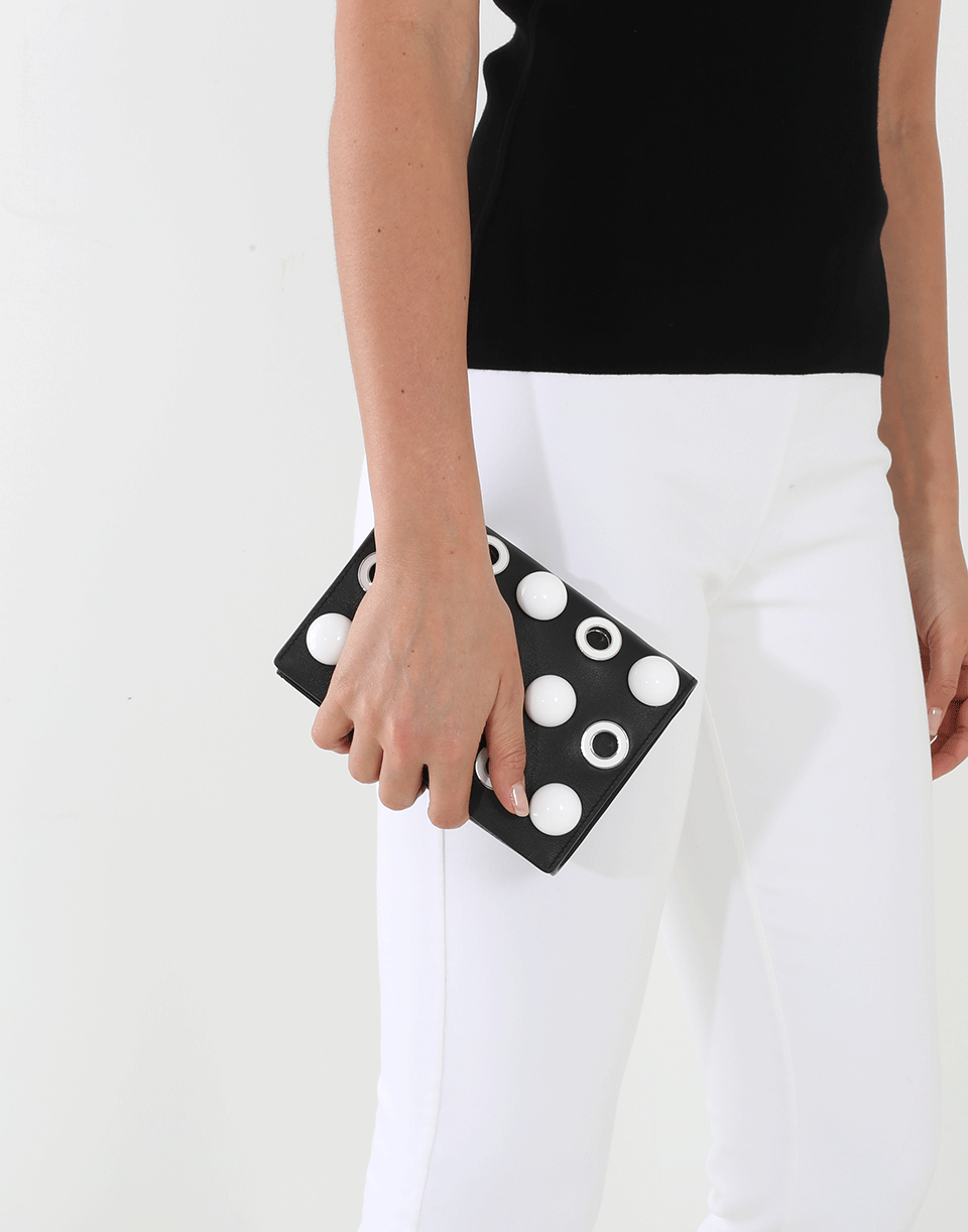 MICHAEL KORS-Yasmeen Domes Grommets Bag-BLACK