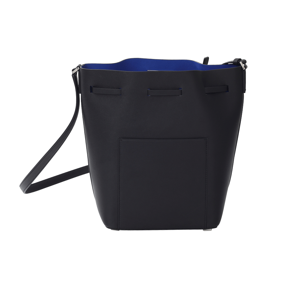 MICHAEL KORS-Miranda Drawstring Bucket Bag-BLK/BLUE