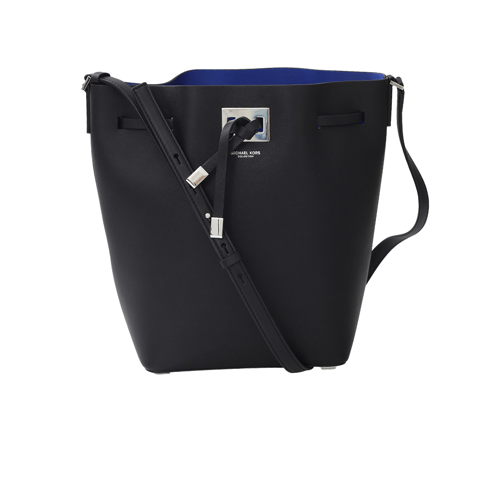 MICHAEL KORS-Miranda Drawstring Bucket Bag-BLK/BLUE