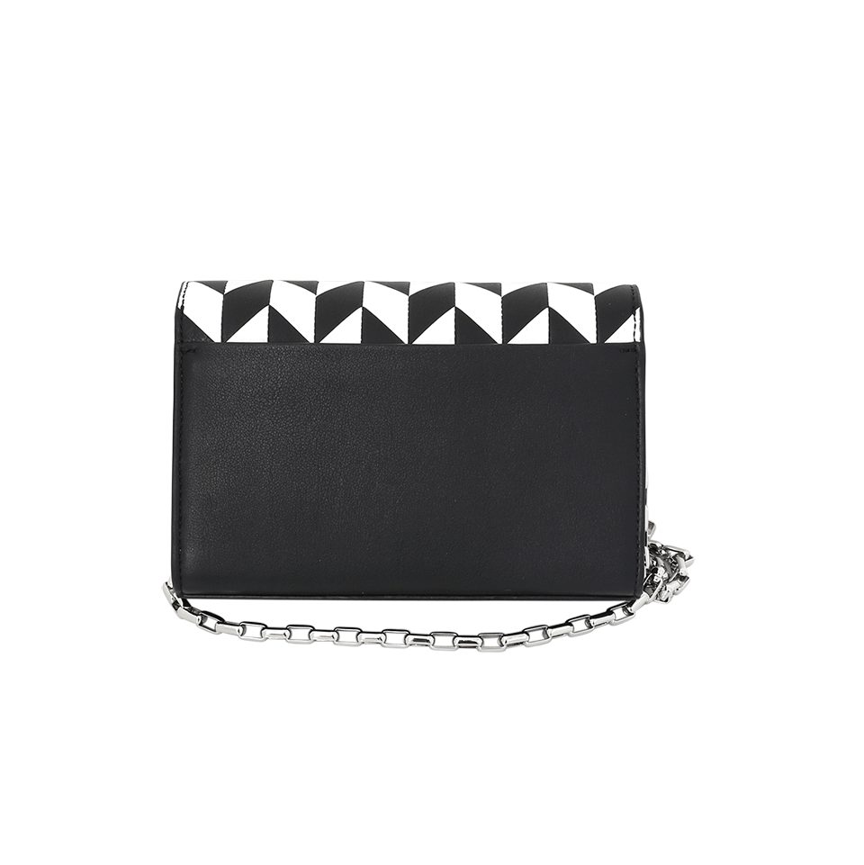 MICHAEL KORS-Yasmeen Arrow Chevron Bag-BLK/WHT