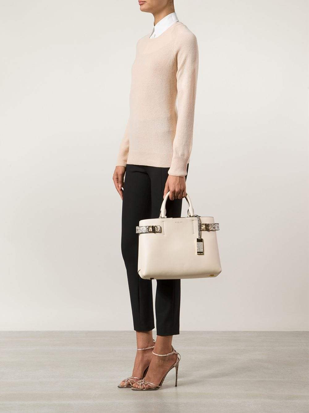 MICHAEL KORS-Bette Large Satchel-VANILLA