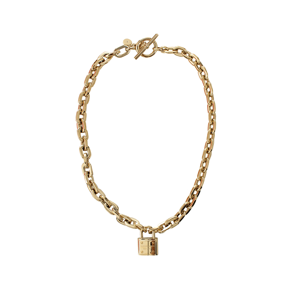 MICHAEL KORS JEWELRY-Chain Link Padlock Toggle Necklace-GOLD