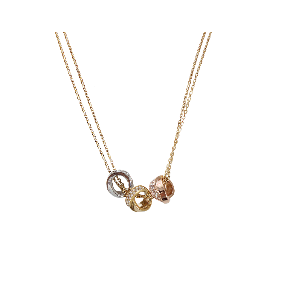 MICHAEL KORS JEWELRY-Pave Tri Tone Double Chain Necklace-MULTI