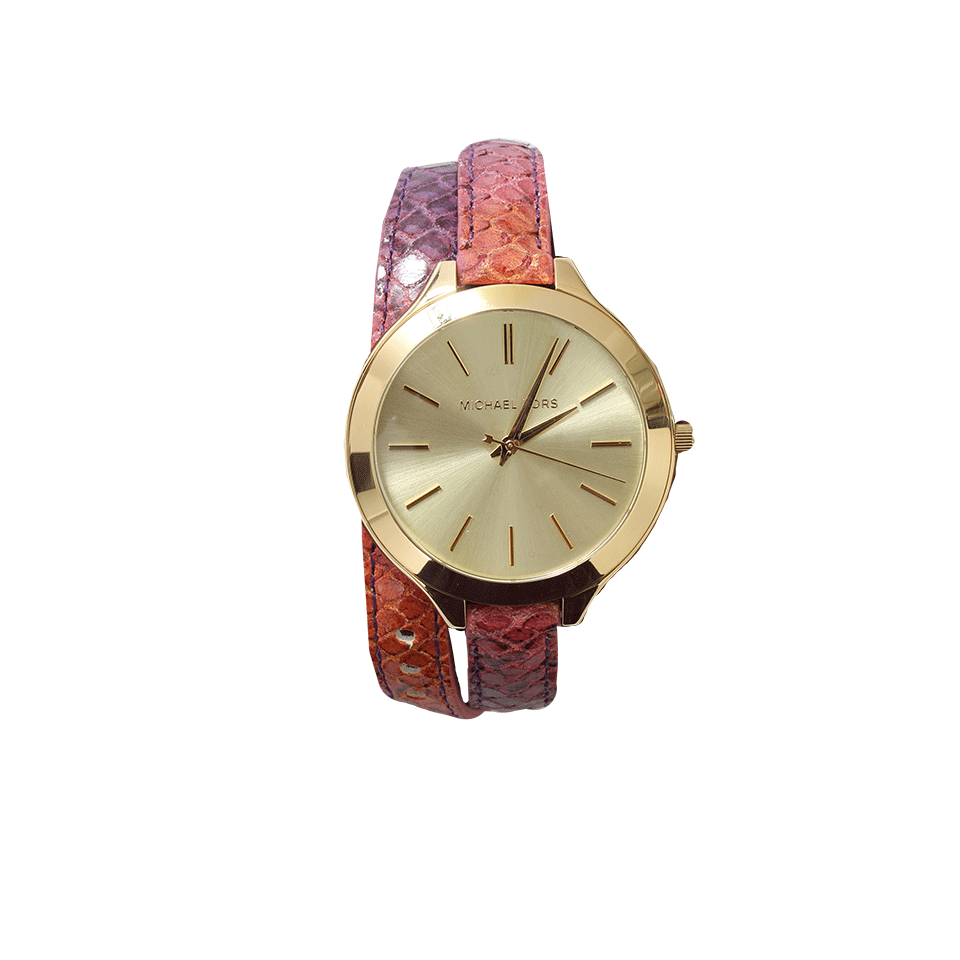 MICHAEL KORS WATCH-Double Wrap Watch-GLD/PINK