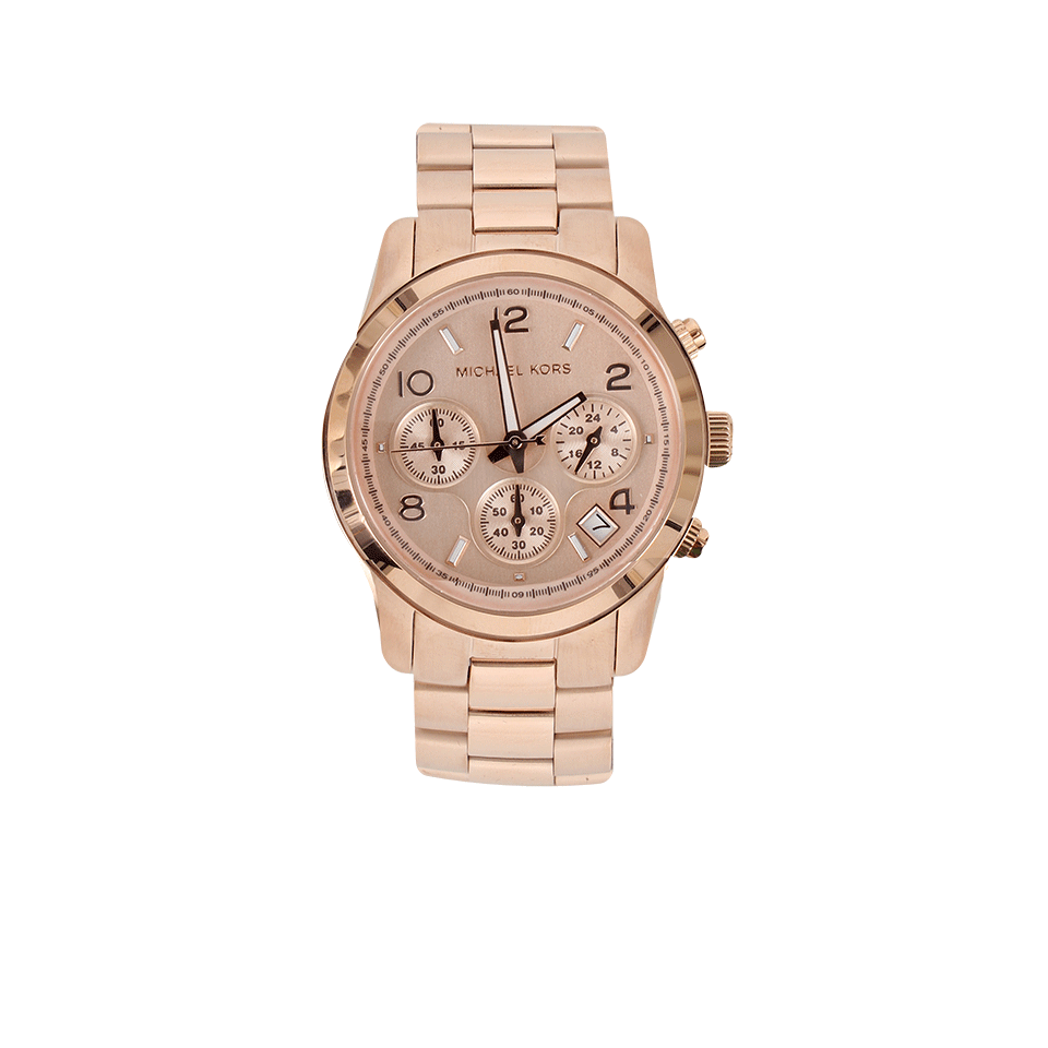 MICHAEL KORS WATCH-Round Chronograph Bracelet Watch-ROSE GLD